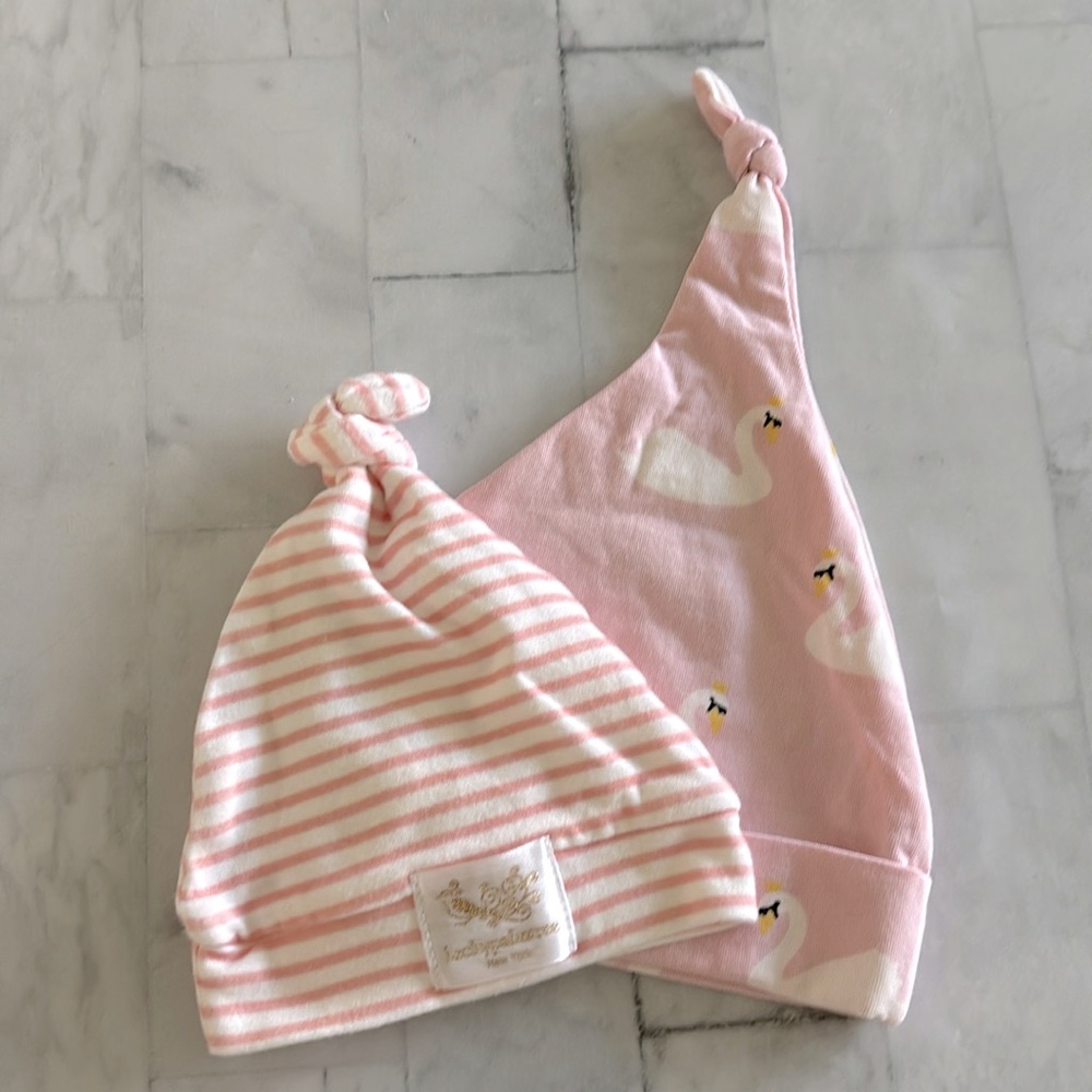 Bundle of Two Pink Top Knot Caps